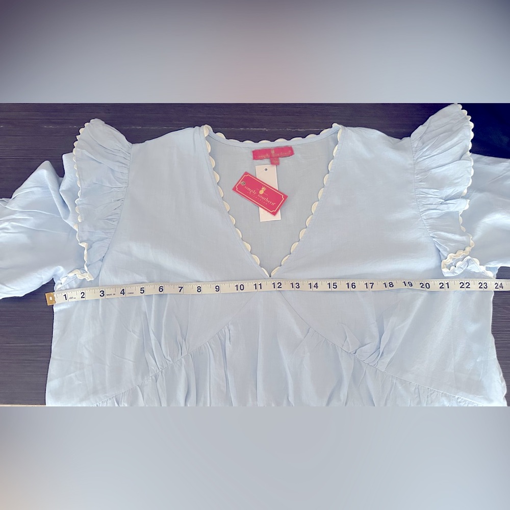 NWT Simply Southern RicRac Cotton Poplin A-line Mini Dress, Size Large - Picture 7 of 7